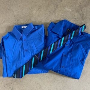 BLUE DRESS SHIRTS + tie